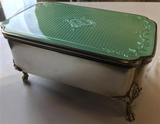 Silver and enamel trinket box